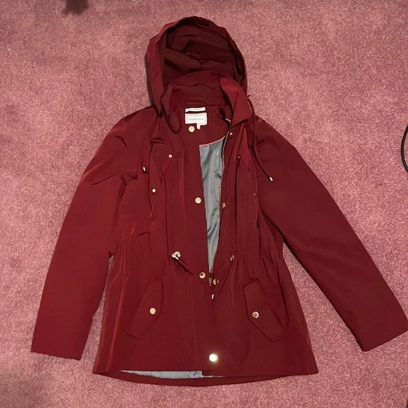 Charter Club Jackets Coats Maroon Water Resistant Raincoat